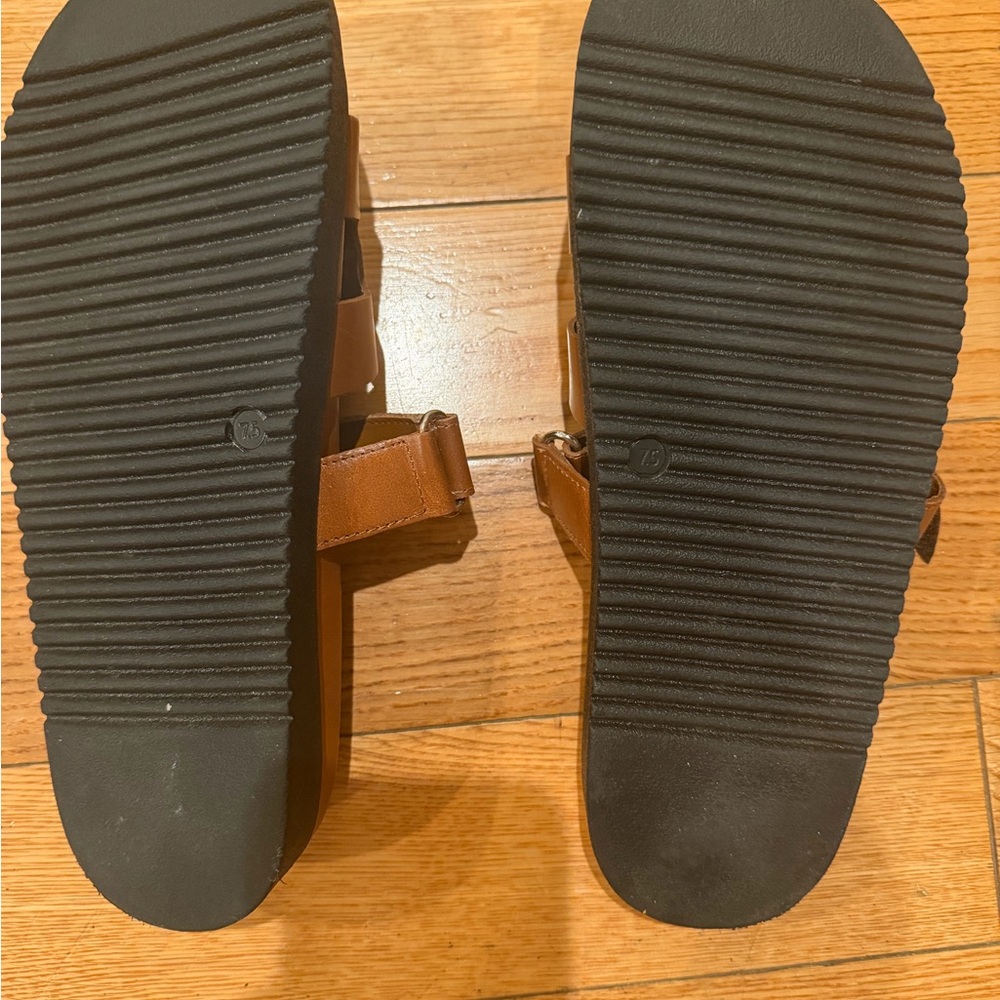 Steve Madden MAYVEN Brown Leather Slide Sandals - Picture 3 of 7